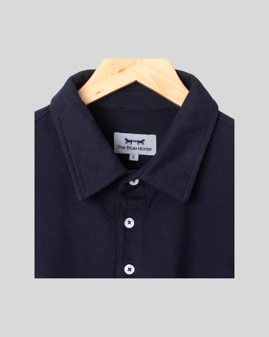 Polo Manga Corta Azul Oscuro