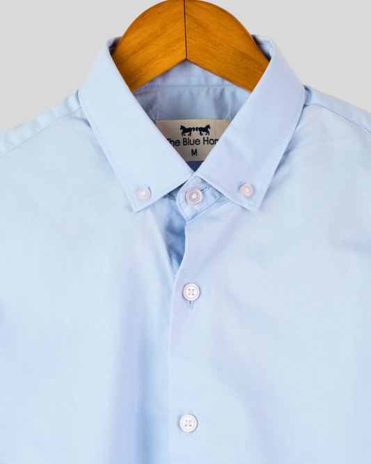 Camisa Twill Azul Claro con Rayas