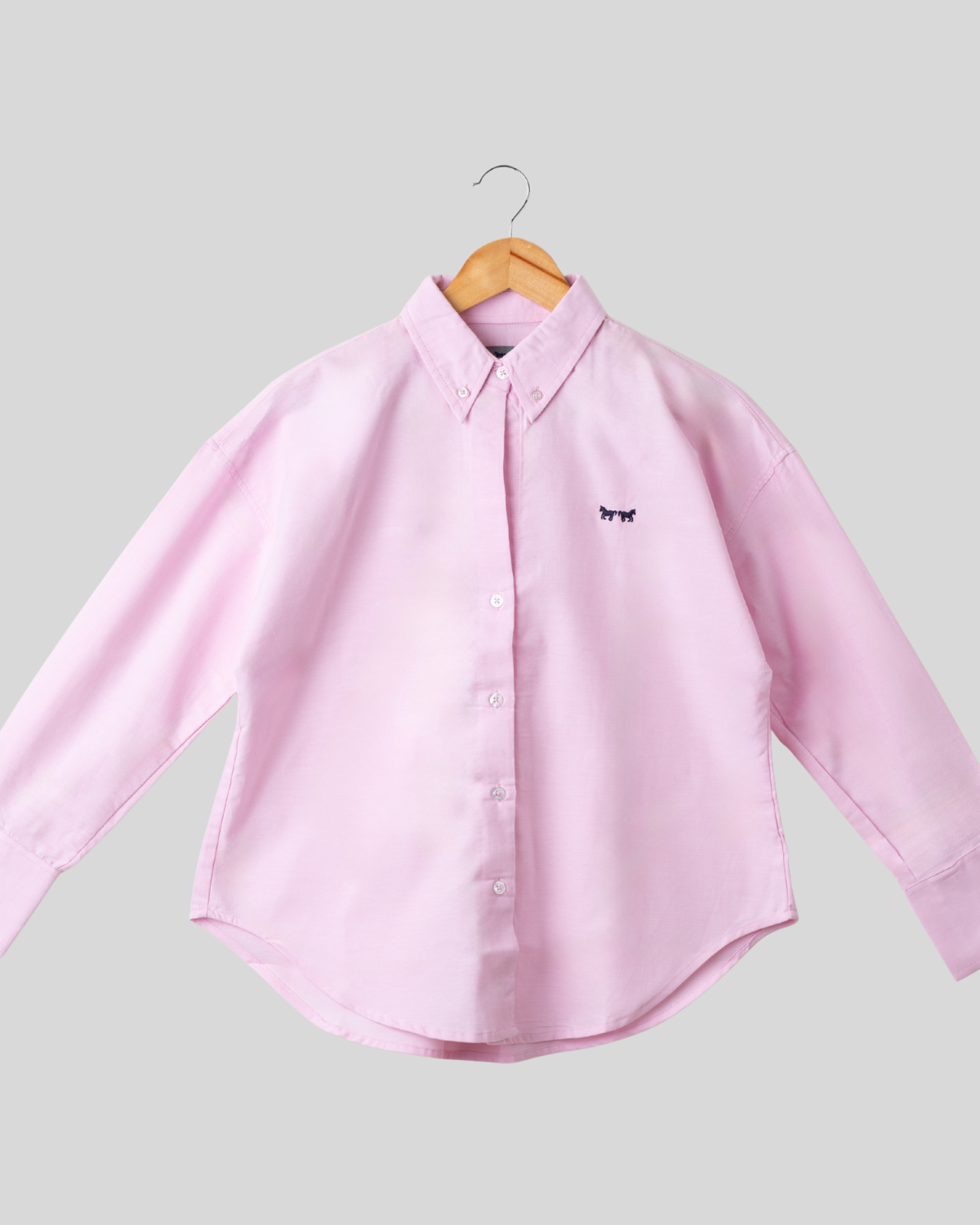 Camisa Oxford Rosa Claro Mujer