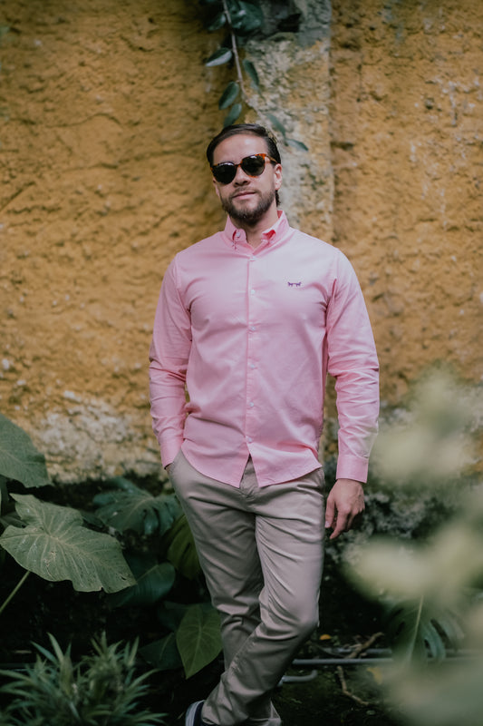 Camisa Oxford Rosa Claro