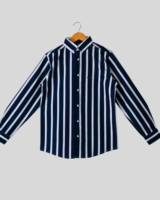 Azul Oscuro Oxford Rayas