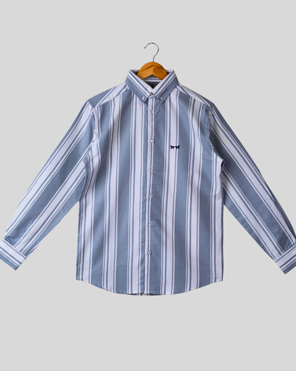 Camisa Oxford Gris Rayas