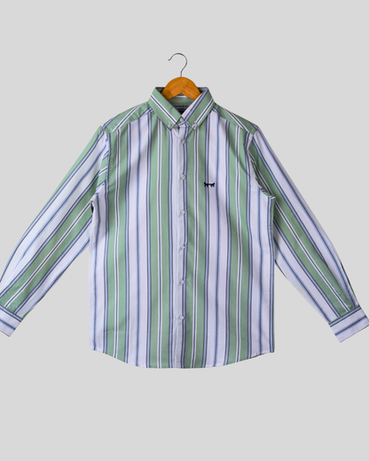 Camisa Oxford Verde & Azul Rayas
