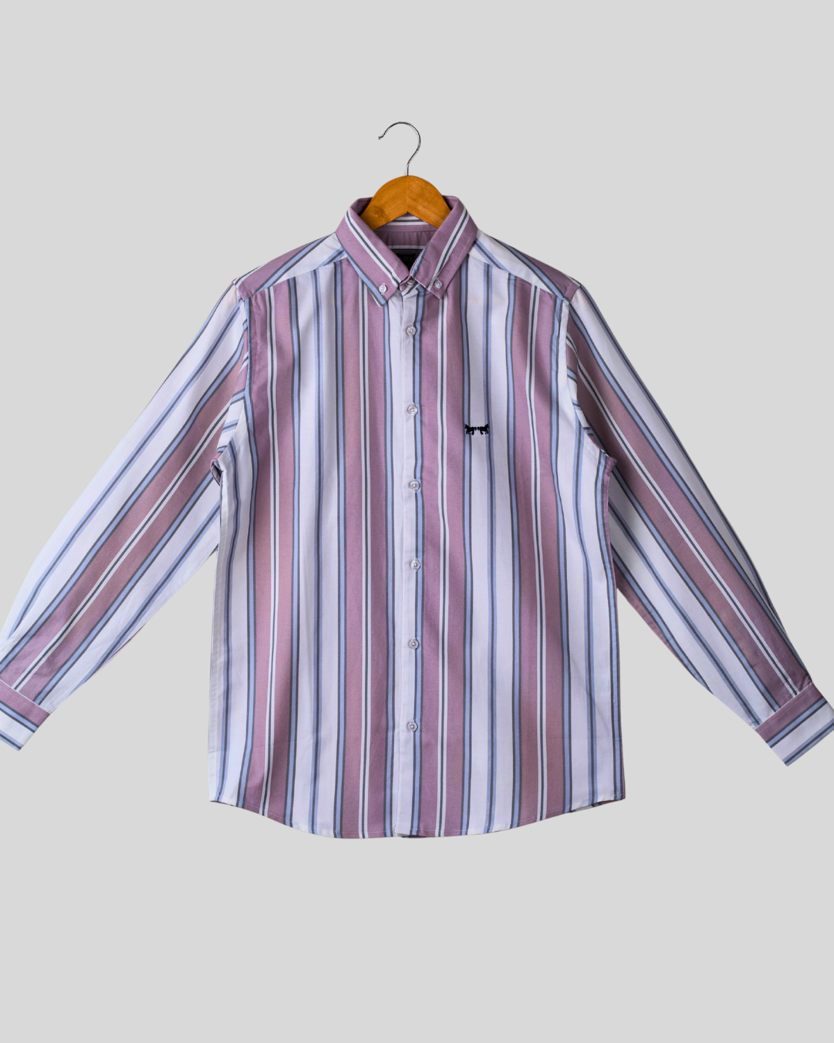 Camisa Oxford Rosado & Azul Rayas