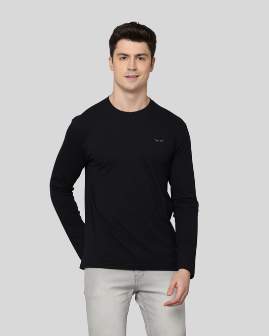 Camiseta Pima Manga Larga Negra