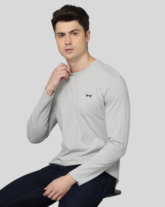 Camiseta Pima Manga Larga Gris