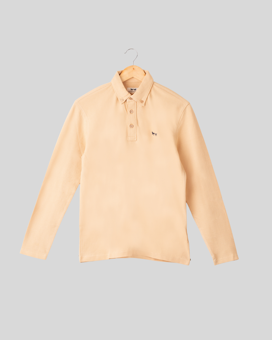 Polo Beige Manga Larga