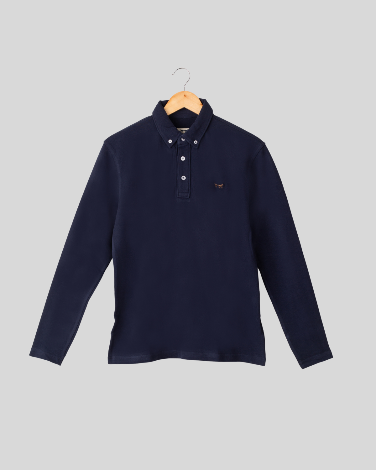 Polo Manga Larga Azul Oscuro
