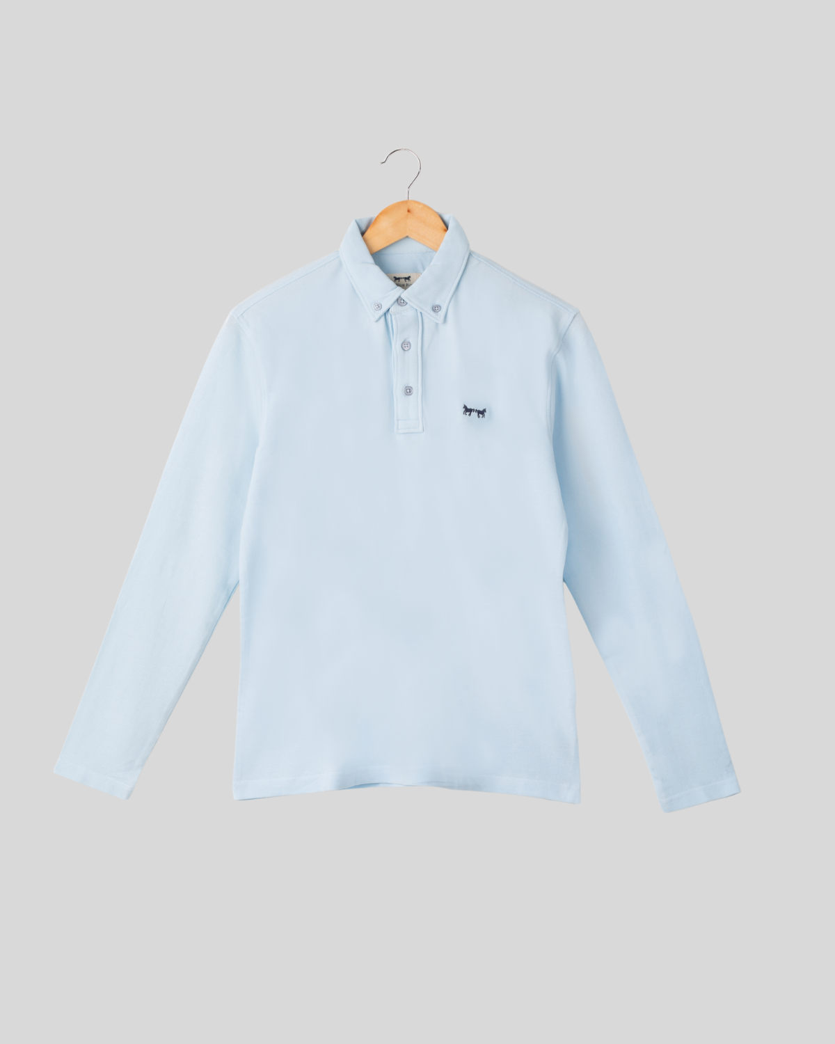 Polo Manga Larga Azul