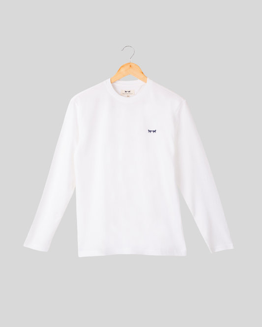 Camiseta Pima Manga Larga Blanca