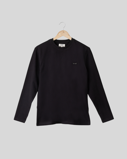 Camiseta Pima Manga Larga Negra