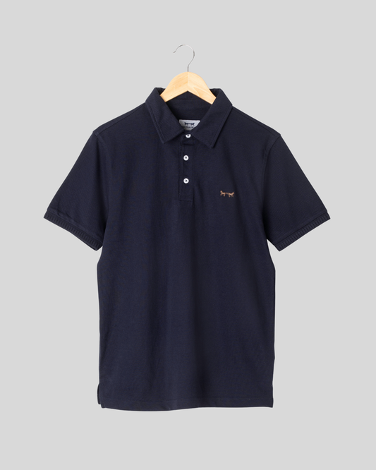 Polo Manga Corta Azul Oscuro
