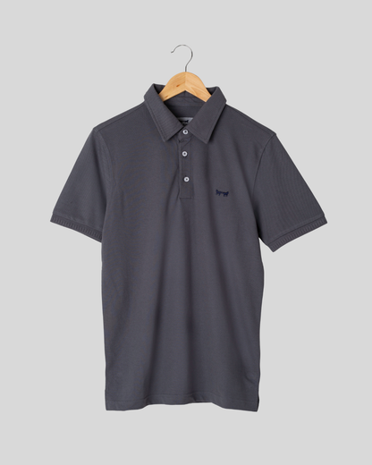 Polo Manga Corta Gris