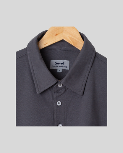 Polo Manga Corta Gris
