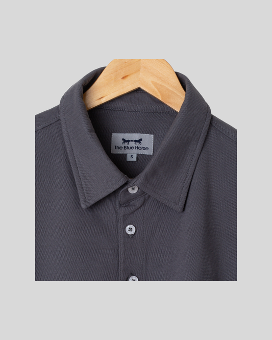 Polo Manga Corta Gris