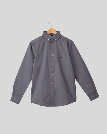 Camisa Lino Gris Elefante