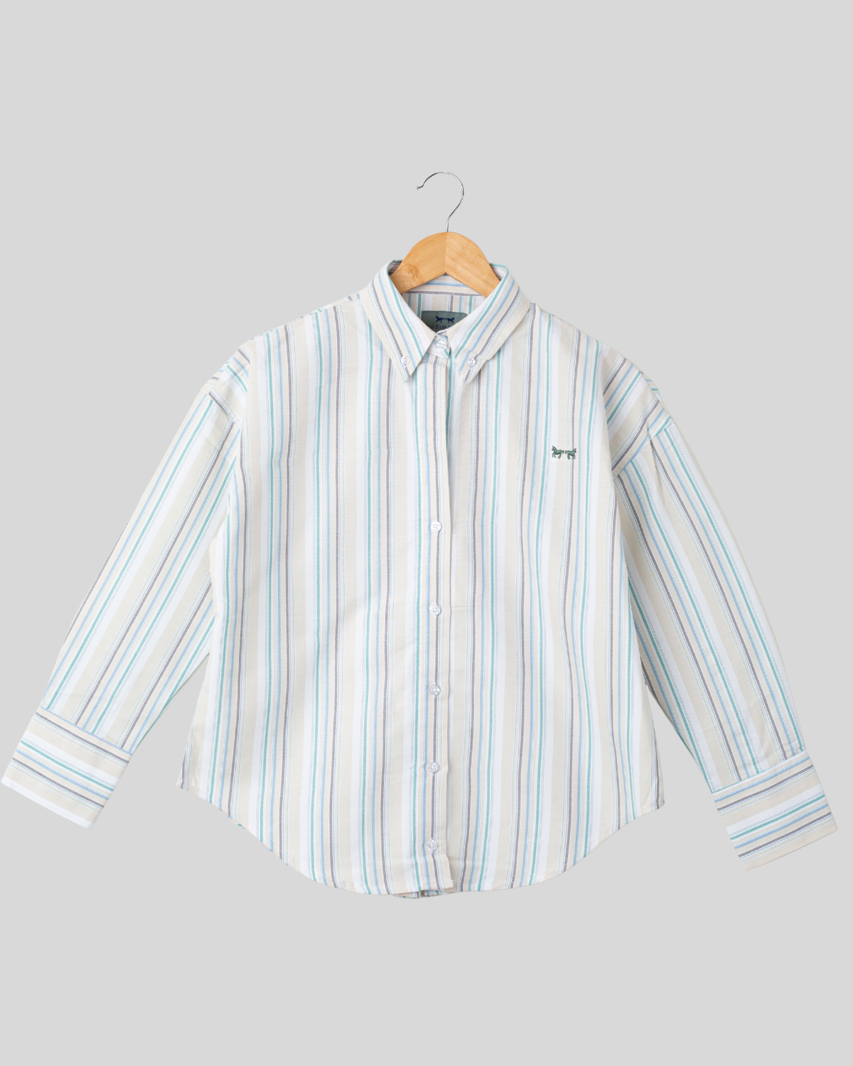 Camisa Rayas Amarillas y Verde Mujer