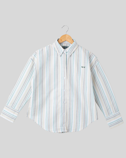 Camisa Rayas Amarillas y Verde Mujer