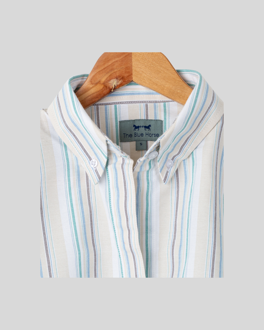Camisa Rayas Amarillas y Verde Mujer