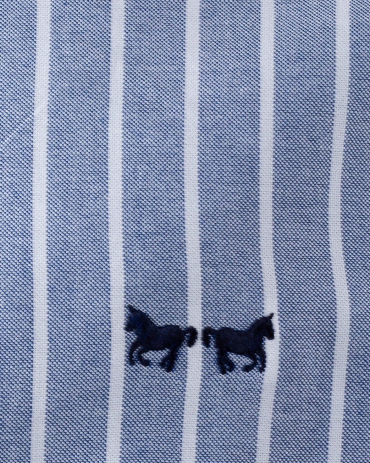 Camisa Azul y Rayas Blancas Mujer