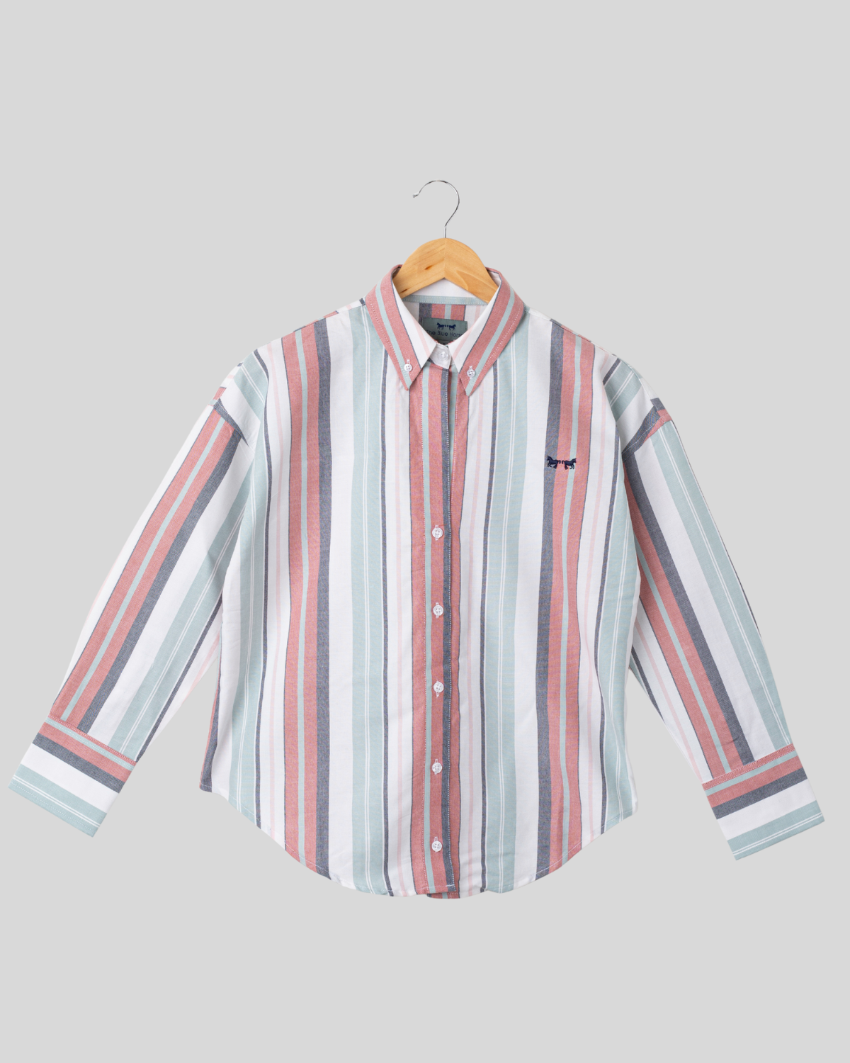 Camisa Rayas Rojas Y Azules Mujer