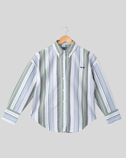 Camisa Azul y Verde Mujer