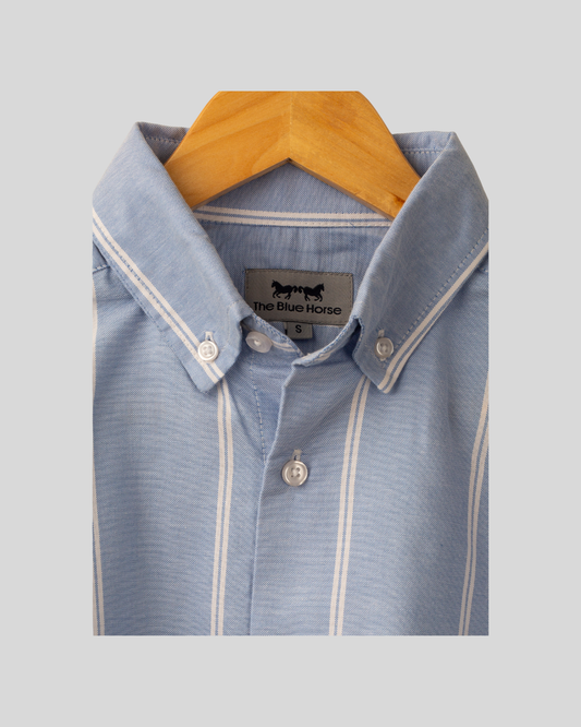 Camisa Oxford Azul Claro Rayas