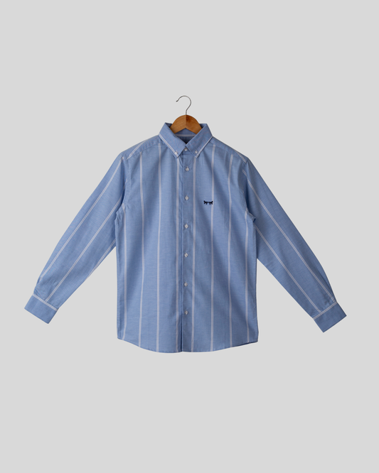 Camisa Oxford Azul Claro Rayas