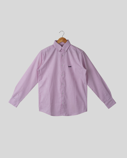 Camisa Oxford Rayas Rosa Claro
