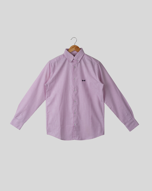 Camisa Oxford Rayas Rosa Claro