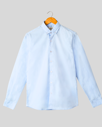 Camisa Twill Azul Claro con Rayas