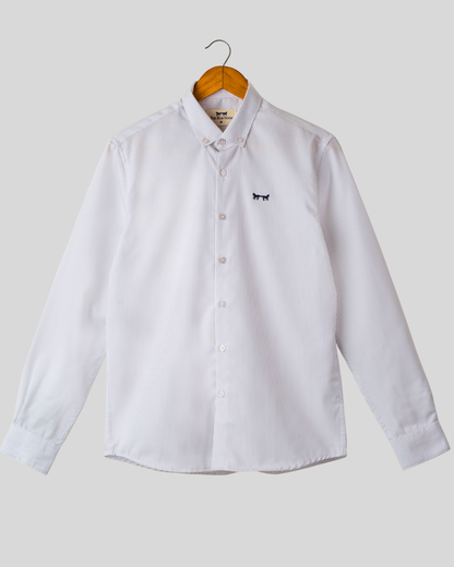Camisa Twill Blanco con Rayas