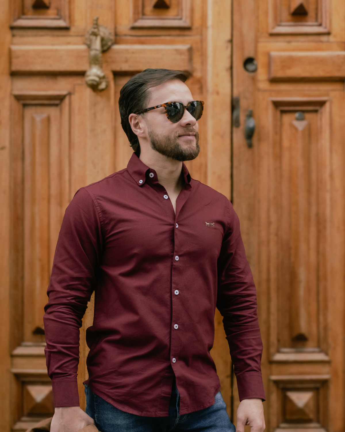 Camisa Oxford Marrón