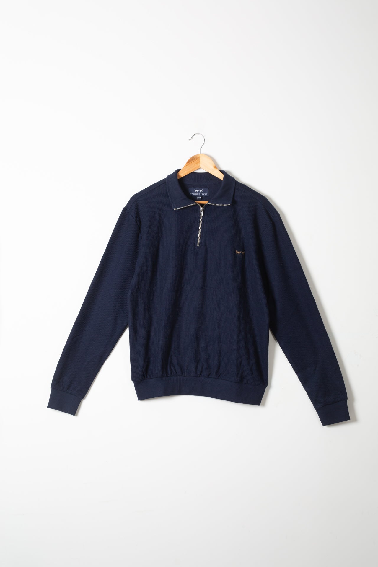 Suéter Halfzip Jacquard Azul Oscuro