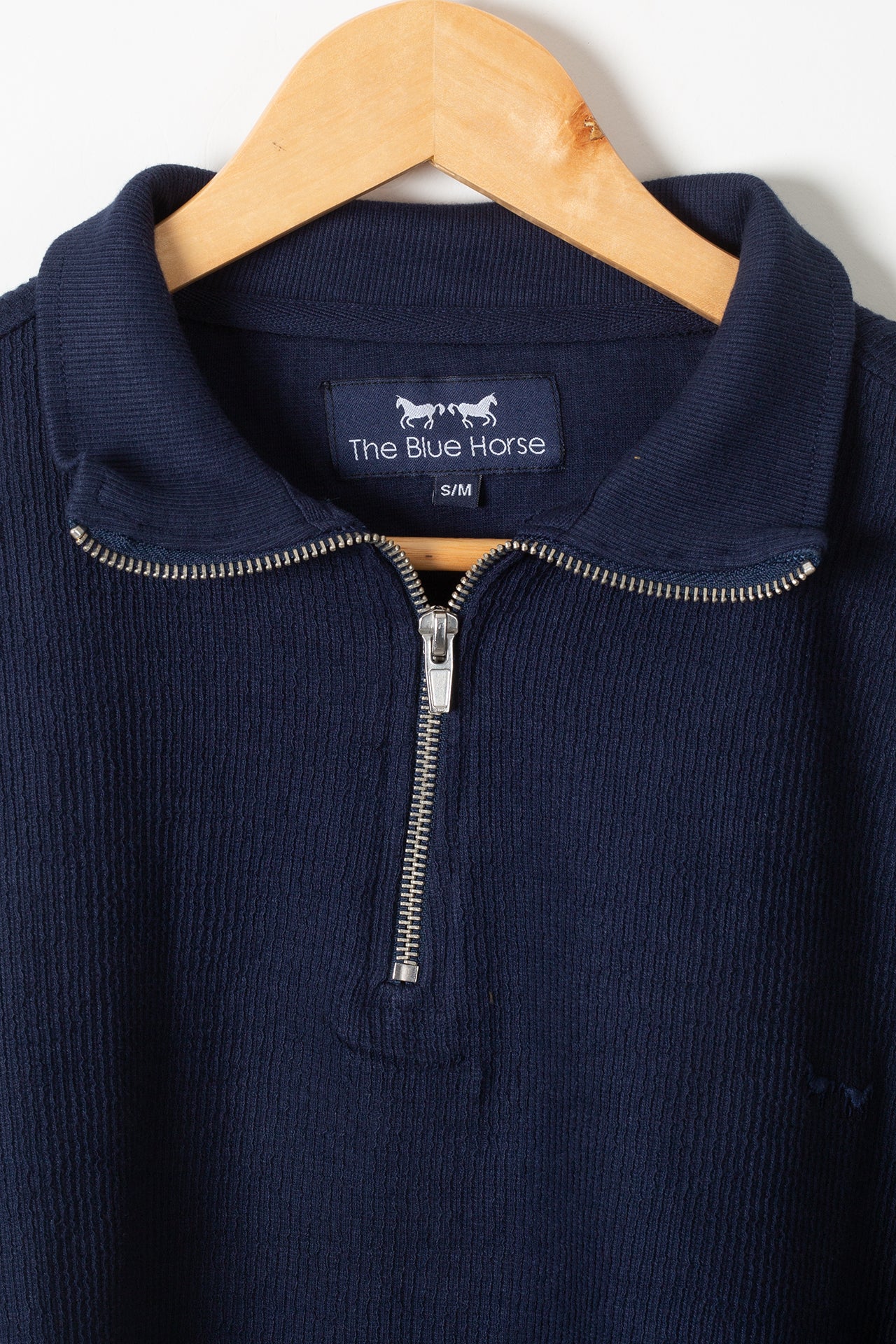 Suéter Halfzip Jacquard Azul Oscuro