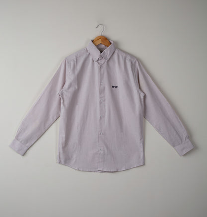 Camisa Oxford Rayas Café Camello