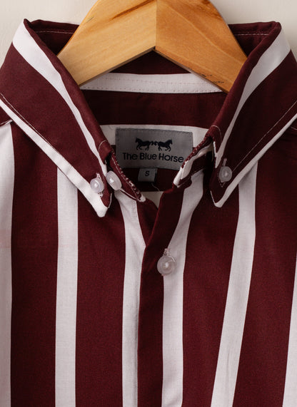 Camisa Oxford Marrón Rayas