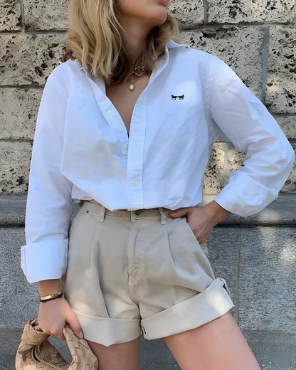 Camisa Oxford Blanca Clásica Mujer