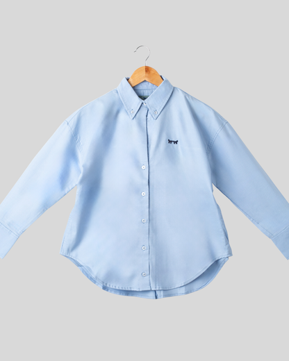 Camisa Oxford Azul Claro Mujer