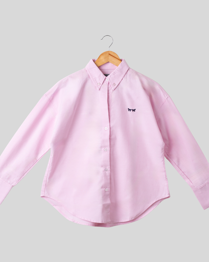 Camisa Oxford Rosa Claro Mujer