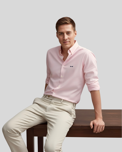 Camisa Oxford Rosa Claro
