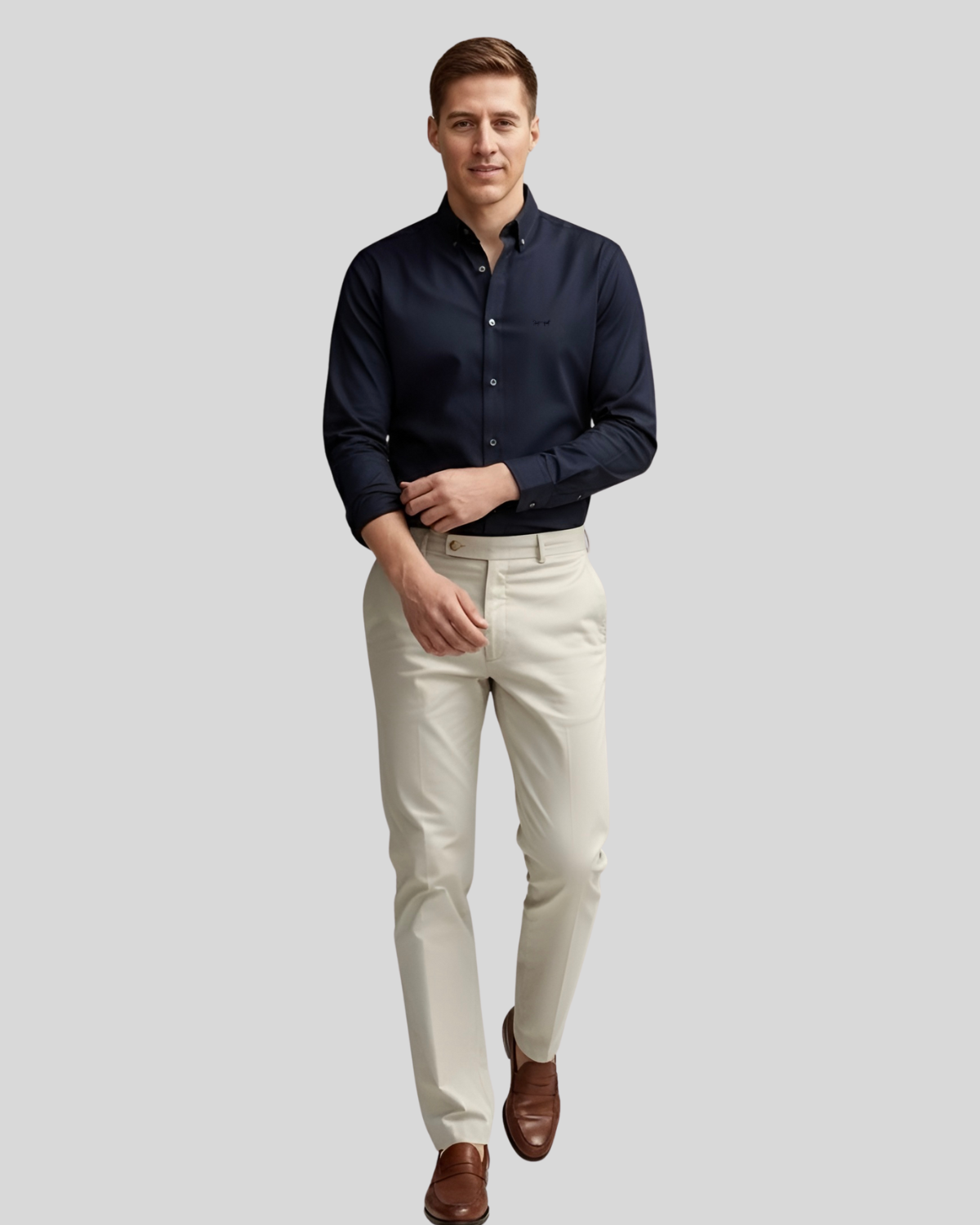 Camisa Oxford Azul Oscuro