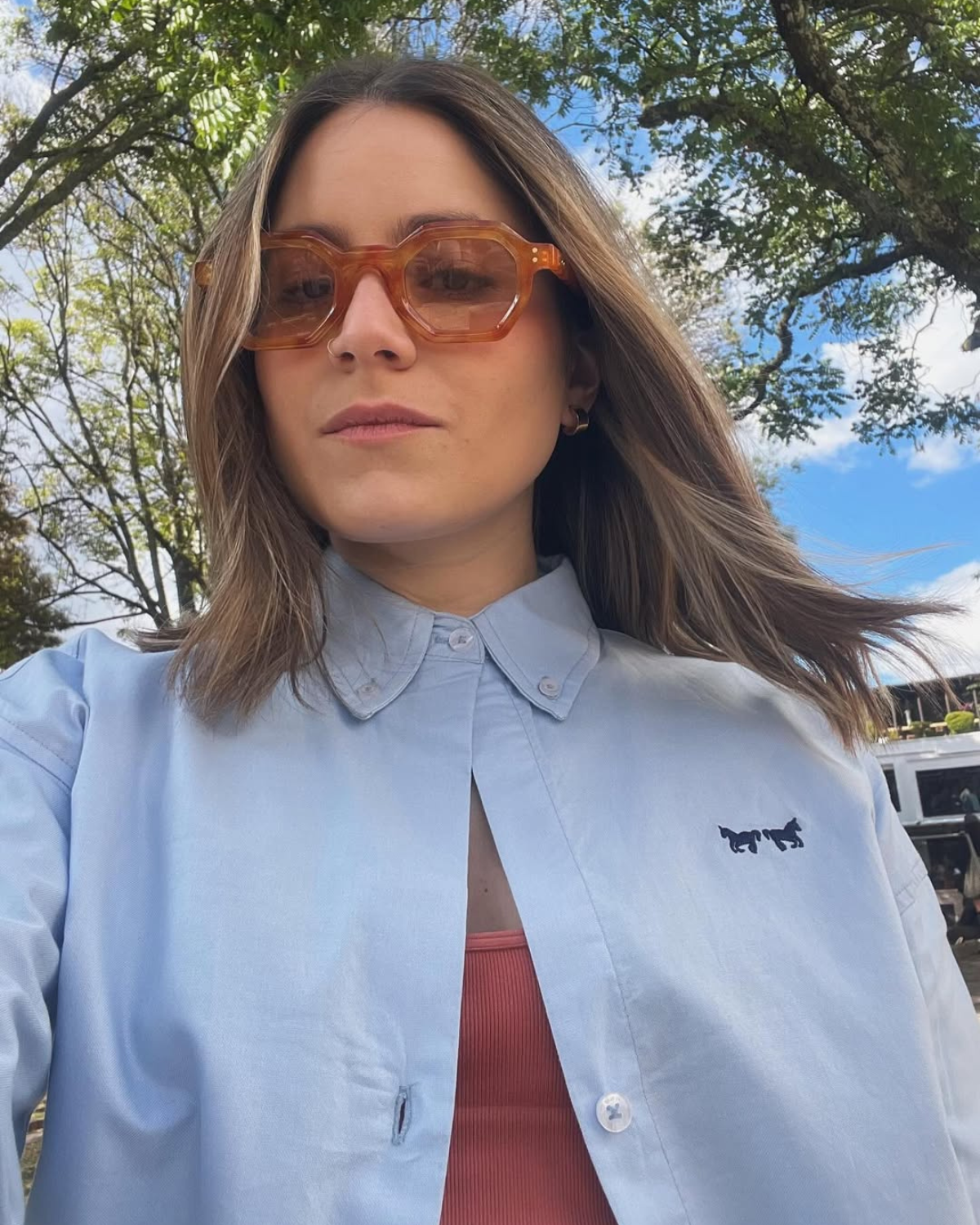 Camisa Oxford Azul Claro Mujer