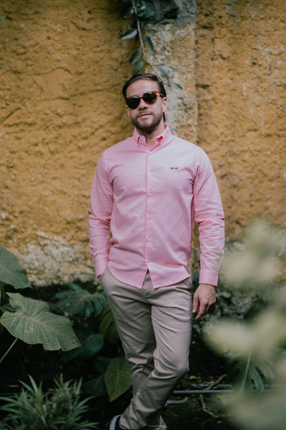 Camisa Oxford Rosa Claro