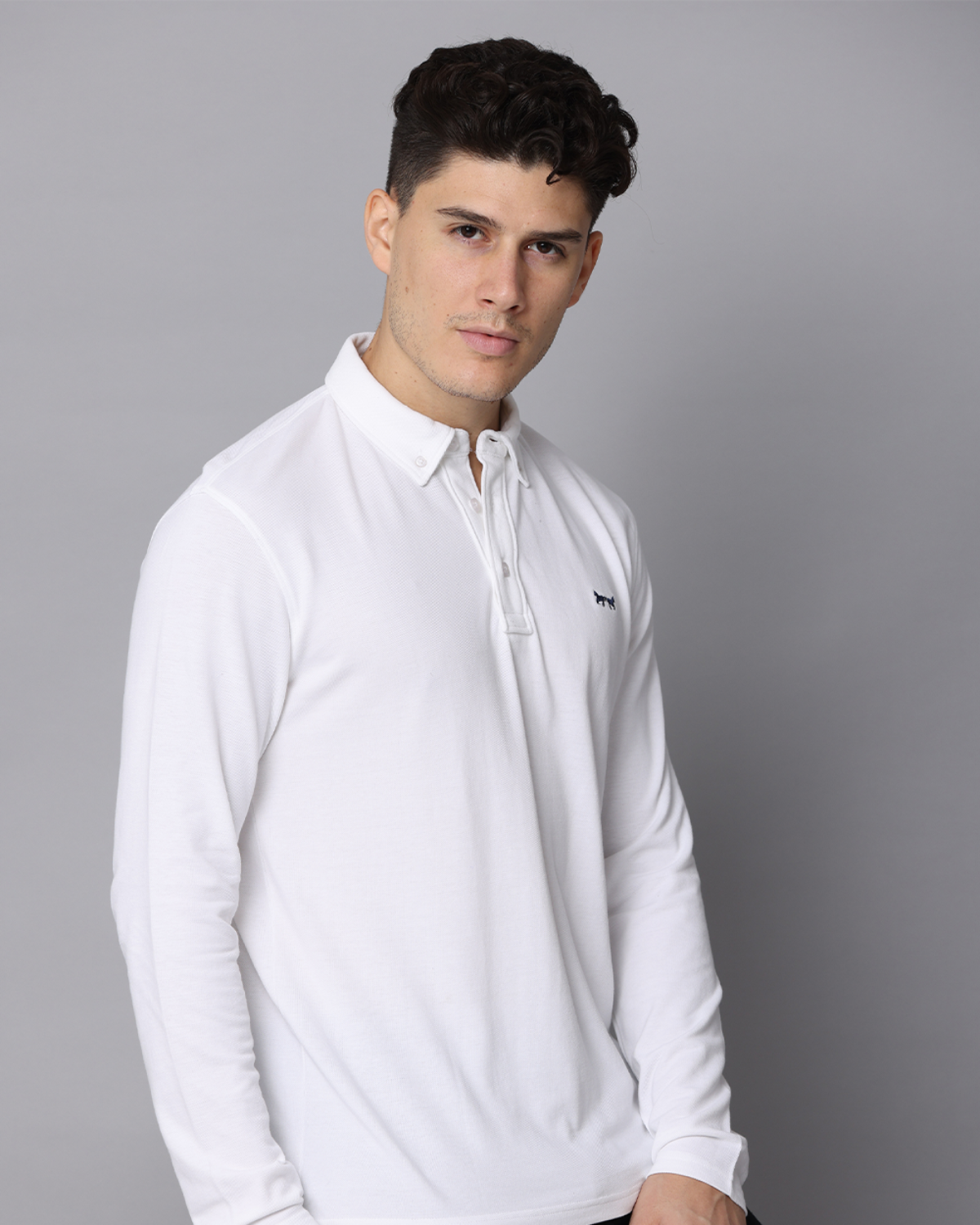 Polo Manga Larga Blanca