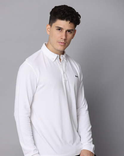 Polo Manga Larga Blanca