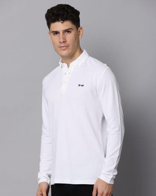 Polo Blanco Manga Larga