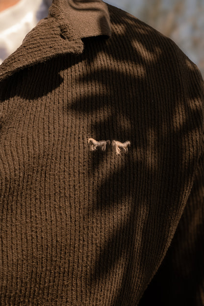 Polo Manga Larga Jacquard Verde